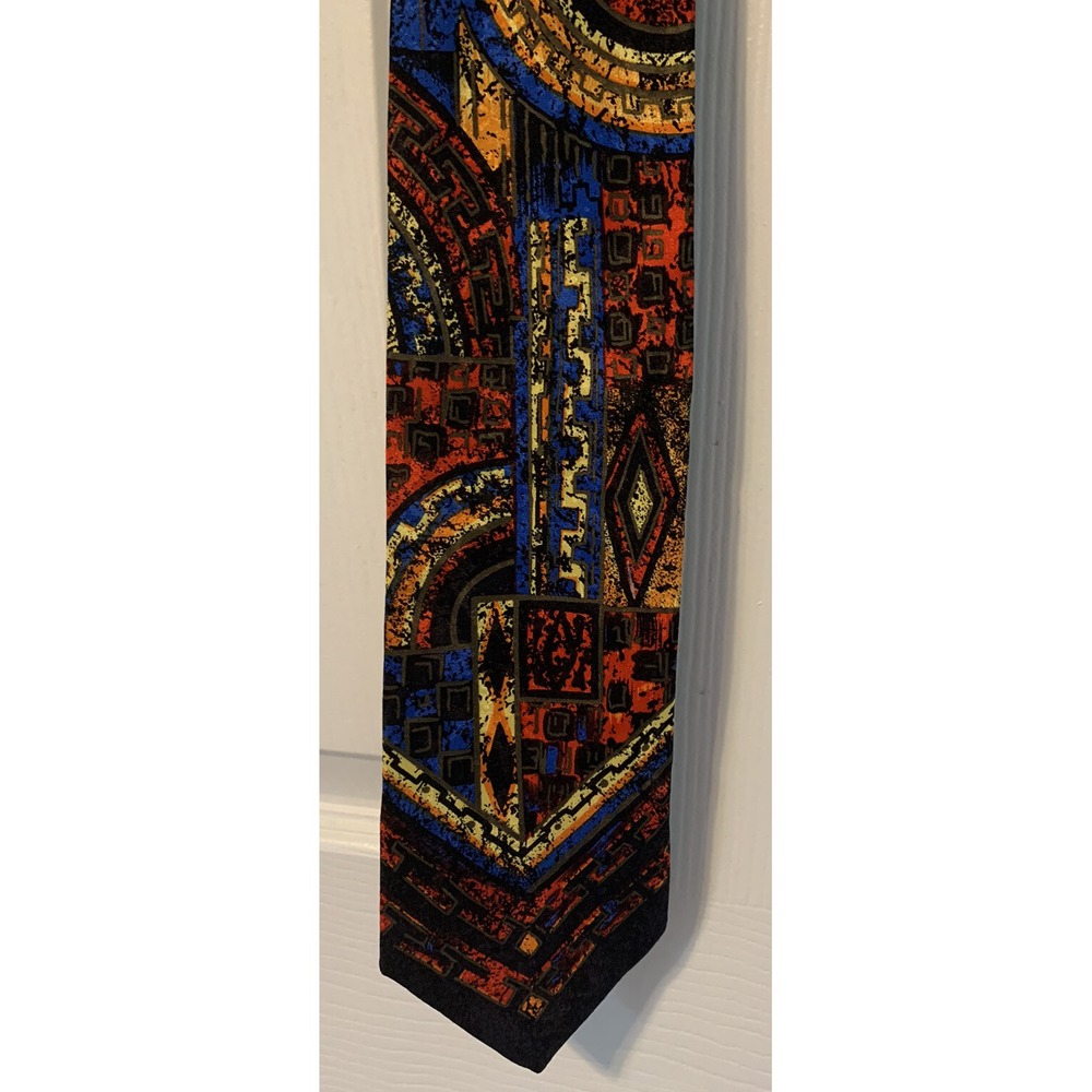 Ziedler and Zeidler Men's Neck Tie 100% Silk Made In Italy Abstract Geometric